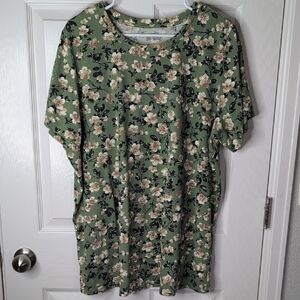 Woman Within Green Floral Top